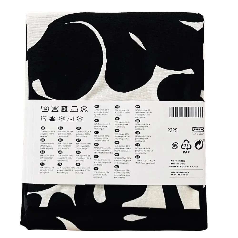 IKEA STRECKFLY Black/White Pillow Cover 20